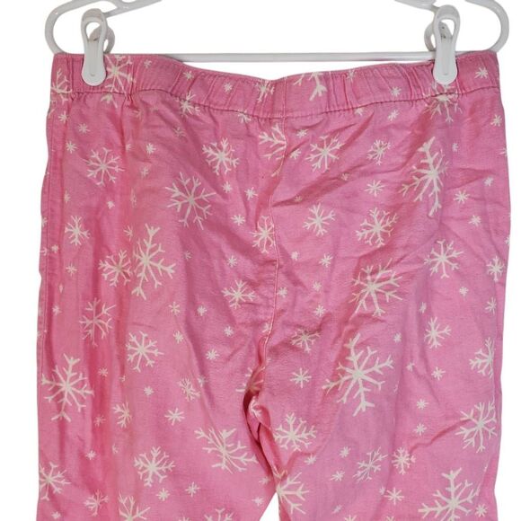 Old Navy Snowflake Elastic Waistband 100% Cotton Jogger Pajama Pants Pink Medium - Picture 5 of 13